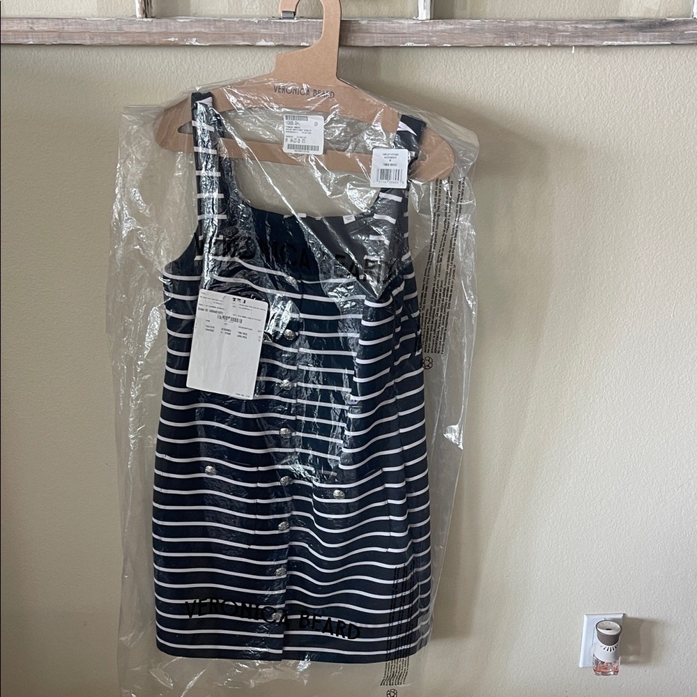 Veronica Beard Navy and White Striped Dress
